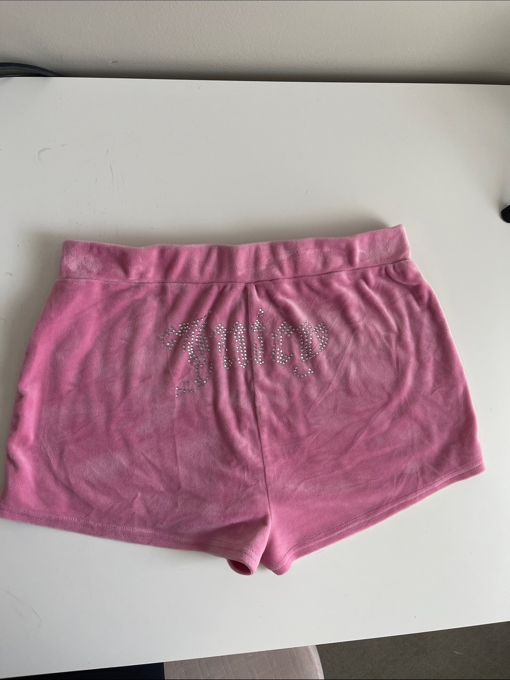 Juicy Couture Light Pink Velour Shorts with Logo Tag